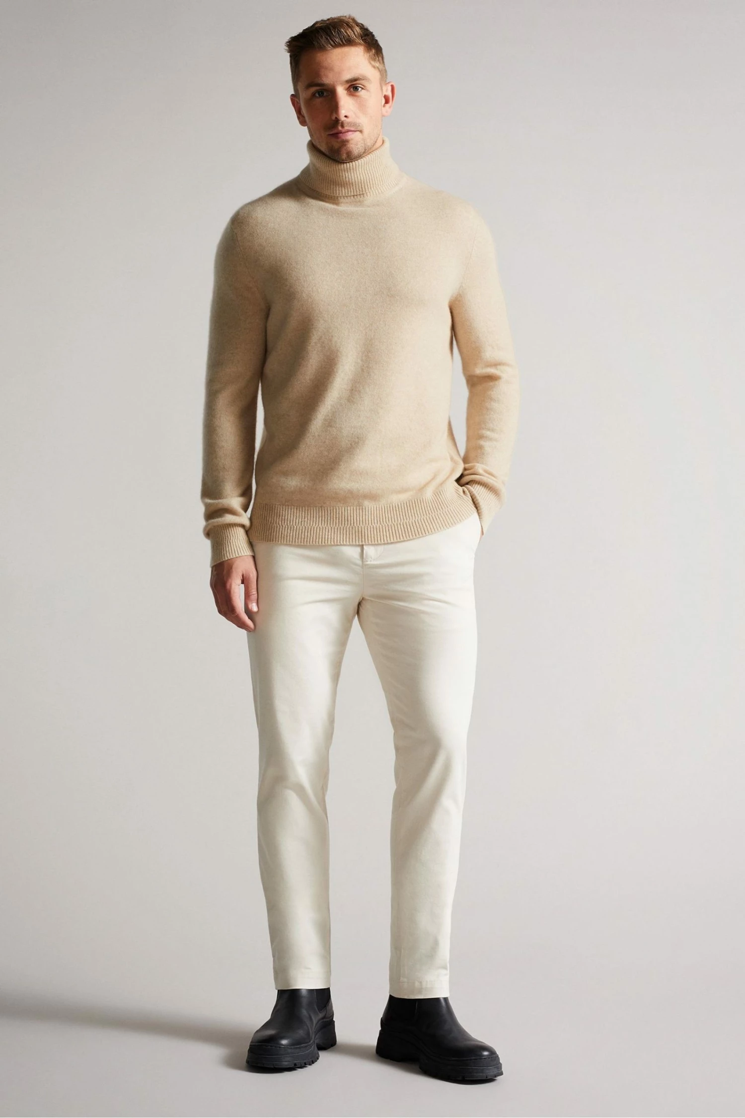 Ted Baker Brown Kubrick Cashmere Roll Neck Jumper 4 Ted Baker Brown Kubrick Cashmere Roll Neck Jumper - Image 2