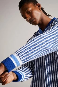 Ted Baker Redclif Brt-Blue Relaxed Fit Cricket Jumper -tedbaker Shop Online unnamed file 3114