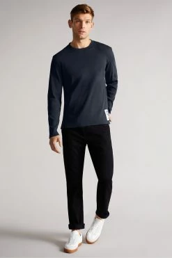 Ted Baker Blue Daley Long Sleeved Ribbed Top -tedbaker Shop Online unnamed file 3124