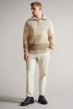 Ted Baker Heathh Tan Brown Mib Waffle Striped Knit Jumper -tedbaker Shop Online unnamed file 3132