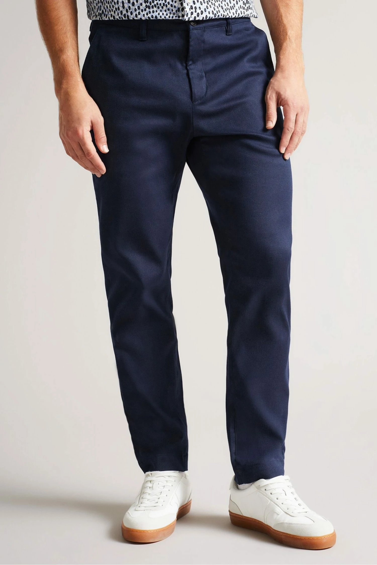 Ted Baker Blue Boxwel Camburn Fit Textured Trousers 4 Ted Baker Blue Boxwel Camburn Fit Textured Trousers - Image 2