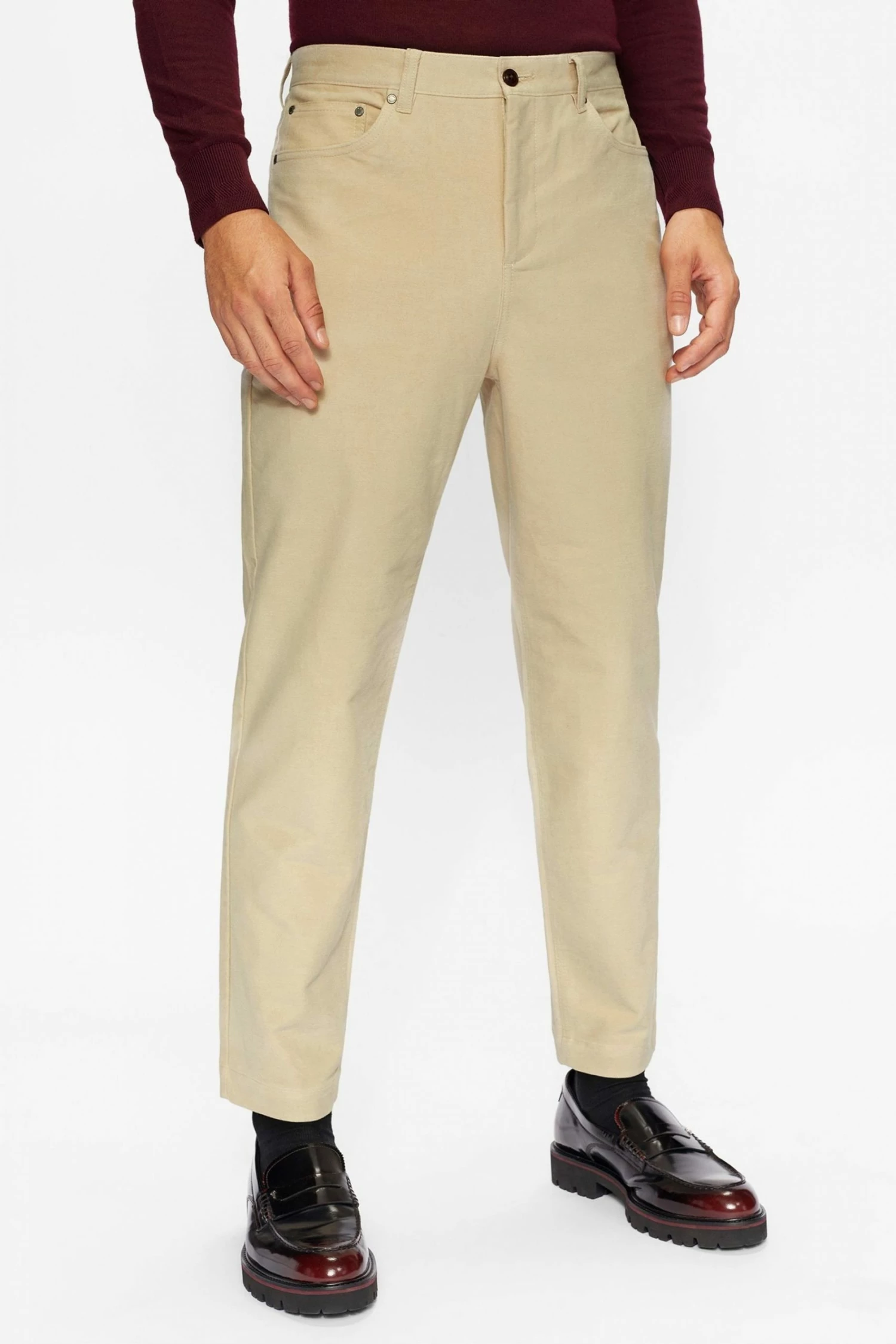Ted Baker Cream Telscop Moleskin 5 Pocket Trousers 3 Ted Baker Cream Telscop Moleskin 5 Pocket Trousers