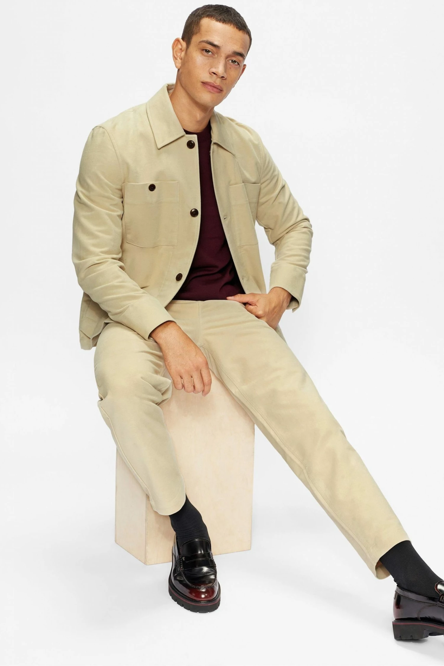 Ted Baker Cream Telscop Moleskin 5 Pocket Trousers 6 Ted Baker Cream Telscop Moleskin 5 Pocket Trousers - Image 4