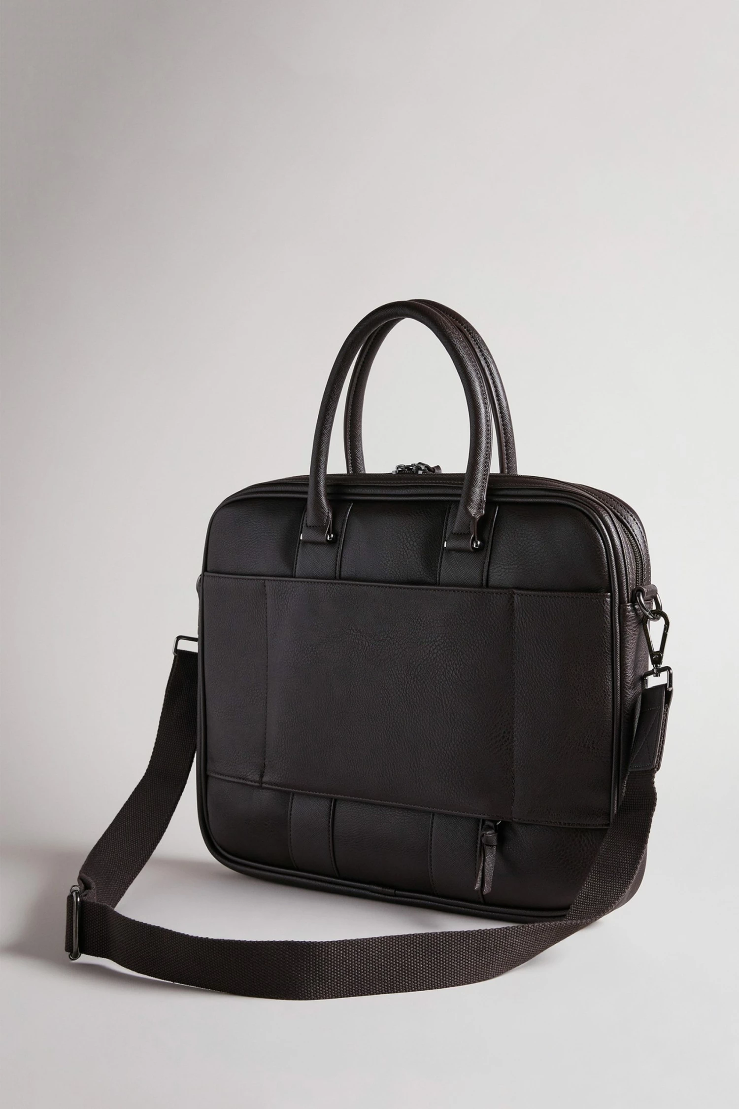 Ted Baker Brown Nevver Brn-Choc Striped Pu Document Bag 4 Ted Baker Brown Nevver Brn-Choc Striped Pu Document Bag - Image 2