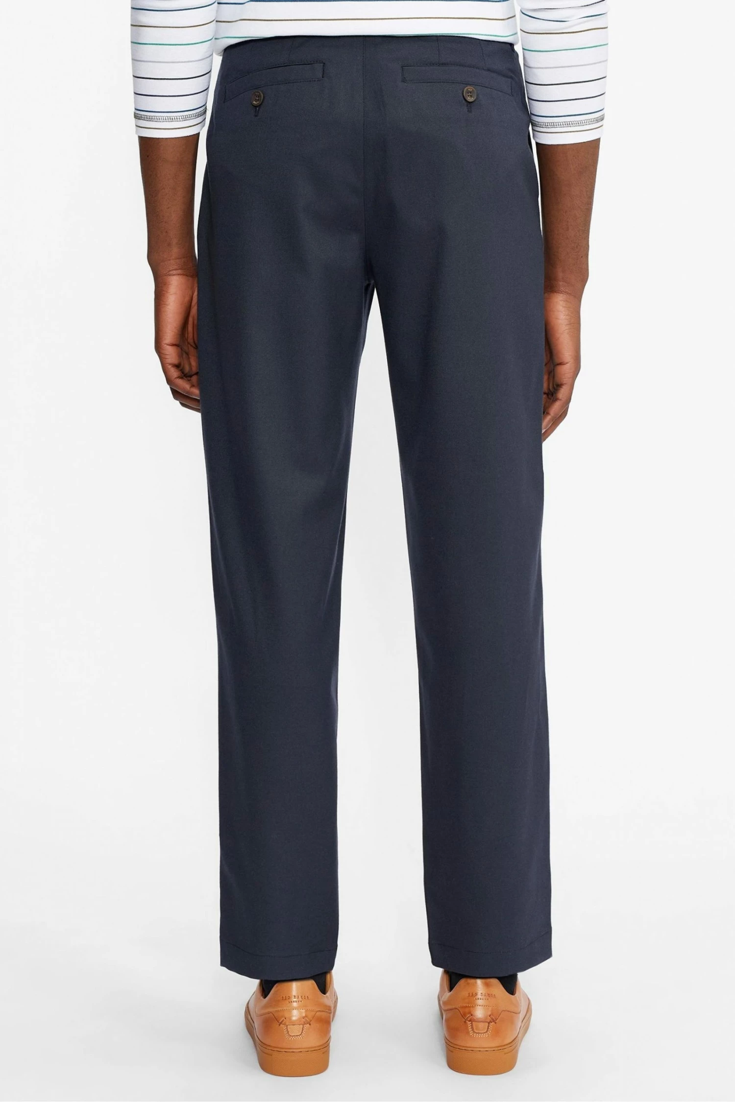 Ted Baker Julien Blue Plain Brushed Trousers 4 Ted Baker Julien Blue Plain Brushed Trousers - Image 2