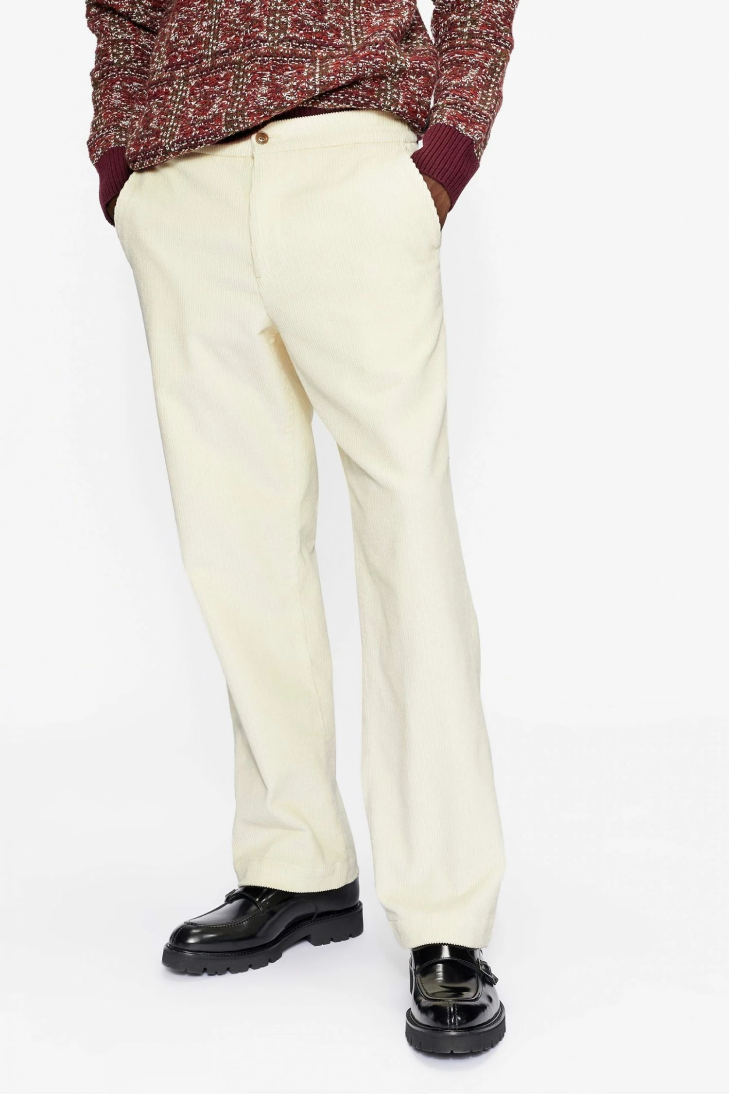Ted Baker Mens White Cloud Wide Cord Drawstring Trousers 5 Ted Baker Mens White Cloud Wide Cord Drawstring Trousers - Image 3