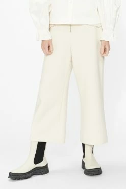 Ted Baker Elmah White Cropped Soft Flare Trousers