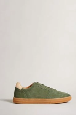 Ted Baker Barkerr Khaki Green Cupsole Suede Sneakers -tedbaker Shop Online unnamed file 3476