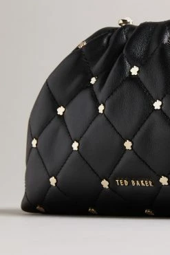 Ted Baker Black Quilted Studded Clutch Bag -tedbaker Shop Online unnamed file 350