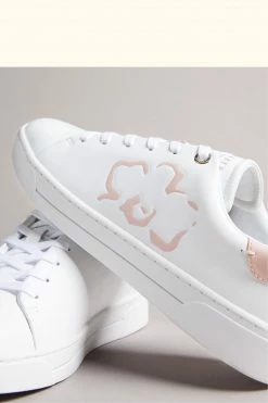 Ted Baker White Pink Tarliah Magnolia Flower Placement Cupsole Trainers -tedbaker Shop Online unnamed file 3501