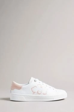 Ted Baker White Pink Tarliah Magnolia Flower Placement Cupsole Trainers -tedbaker Shop Online unnamed file 3503