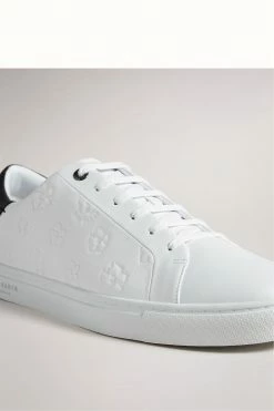 Ted Baker Melvinn White Embossed Flower Cupsole Sneakers -tedbaker Shop Online unnamed file 3533