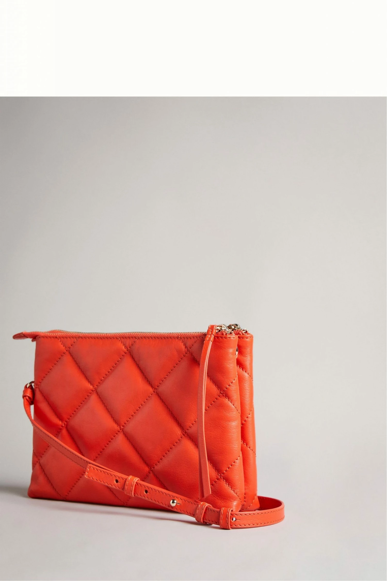 Ted Baker Red Parrker Quilted Studded Mini Cross-Body Bag 4 Ted Baker Red Parrker Quilted Studded Mini Cross-Body Bag - Image 2