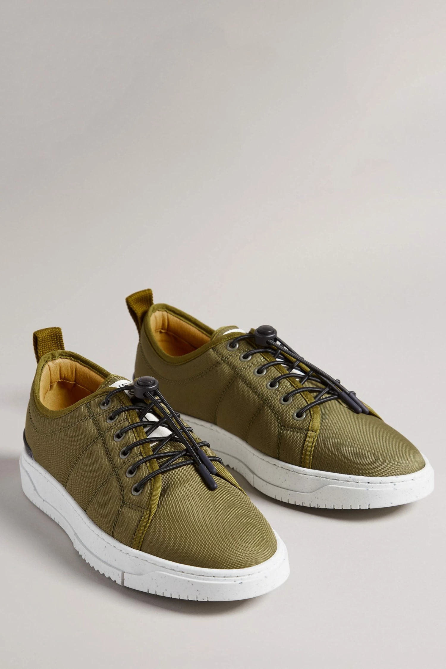 Ted Baker Mens Green Oliver Recycled Nylon Low-Top Sneakers 4 Ted Baker Mens Green Oliver Recycled Nylon Low-Top Sneakers - Image 2