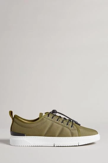 Ted Baker Mens Green Oliver Recycled Nylon Low-Top Sneakers 7 Ted Baker Mens Green Oliver Recycled Nylon Low-Top Sneakers - Image 5