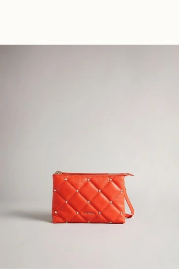 Ted Baker Red Parrker Quilted Studded Mini Cross-Body Bag 7 Ted Baker Red Parrker Quilted Studded Mini Cross-Body Bag - Image 5