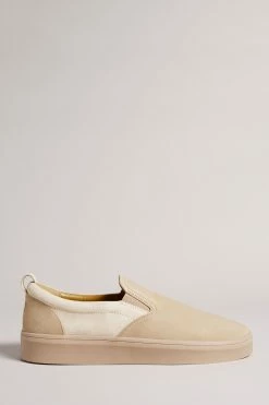 Ted Baker Mens Brown Simmon Nubuck Casual Elastic Sneakers