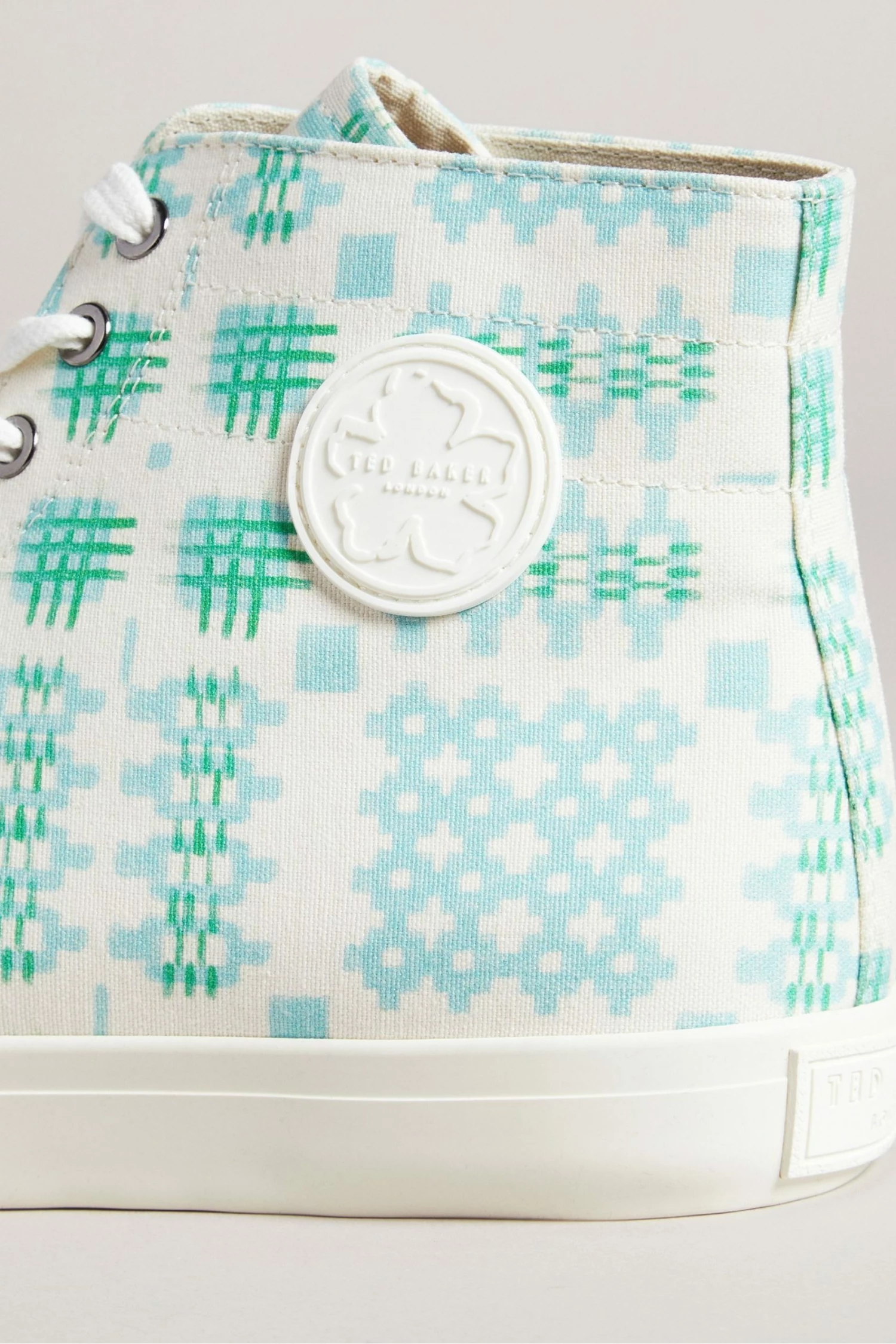 Ted Baker Rranip White Printed Canvas High-Top Sneakers 6 Ted Baker Rranip White Printed Canvas High-Top Sneakers - Image 4