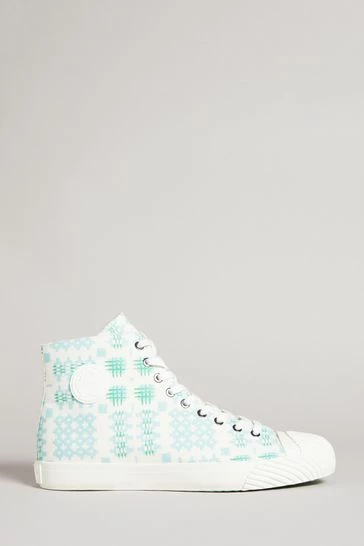 Ted Baker Rranip White Printed Canvas High-Top Sneakers 8 Ted Baker Rranip White Printed Canvas High-Top Sneakers - Image 6