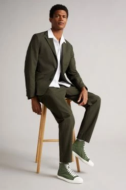 Ted Baker Rannip Khaki Green Magnolia Embroidered High-Top Sneakers -tedbaker Shop Online unnamed file 3692