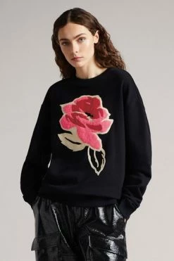 Ted Baker Floesa Black Flower Sweatshirt -tedbaker Shop Online unnamed file 3723