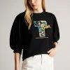 Ted Baker Falici Black Large Sleeve Sweatshirt With T Graphic -tedbaker Shop Online unnamed file 3751