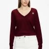 Ted Baker Red Abiygal Merino Edit V-Neck Top -tedbaker Shop Online unnamed file 3849