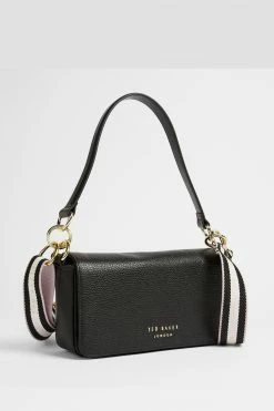 Ted Baker Black Ammie Branded Webbing Strap Box Shoulder Bag