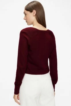 Ted Baker Red Abiygal Merino Edit V-Neck Top -tedbaker Shop Online unnamed file 3850