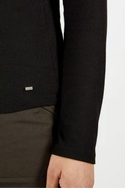 Ted Baker Black Stormix Long Sleeve Rib Top -tedbaker Shop Online unnamed file 3885