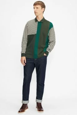 Ted Baker Green Otlyrun Ls Striped Rugby Top -tedbaker Shop Online unnamed file 3926