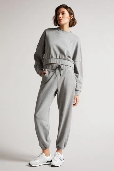 Ted Baker Ttracie Grey Cropped Jersey Sweatshirt 8 Ted Baker Ttracie Grey Cropped Jersey Sweatshirt - Image 6