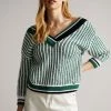 Ted Baker Edora Mid Green V-Neck Stitch Detailed Sweater 1 Ted Baker Edora Mid Green V-Neck Stitch Detailed Sweater -tedbaker Shop Online unnamed file 3942