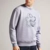 Ted Baker Mens Purple Carick Long Sleeved Embroidered Flower Sweatshirt -tedbaker Shop Online unnamed file 3966
