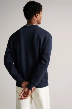 Ted Baker Leswin Navy Blue Relaxed Fit Magnolia Sweatshirt -tedbaker Shop Online unnamed file 3974