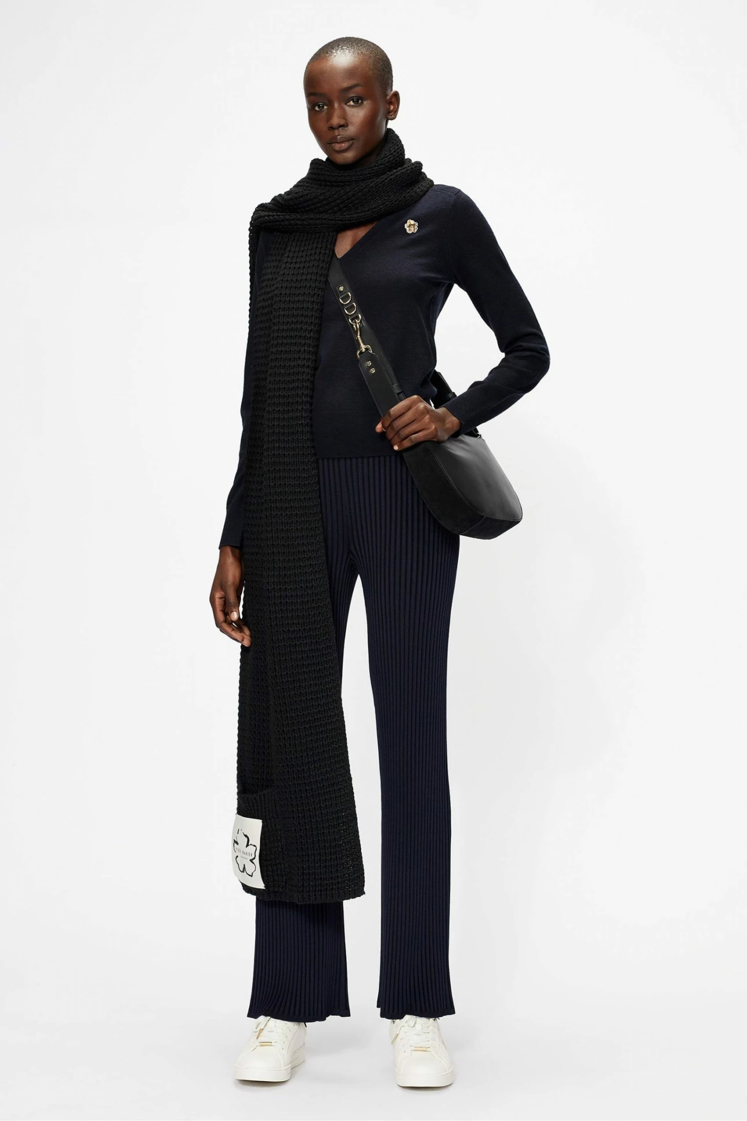 Ted Baker Blue Abiygal Merino Edit V-Neck Sweat Top 5 Ted Baker Blue Abiygal Merino Edit V-Neck Sweat Top - Image 3