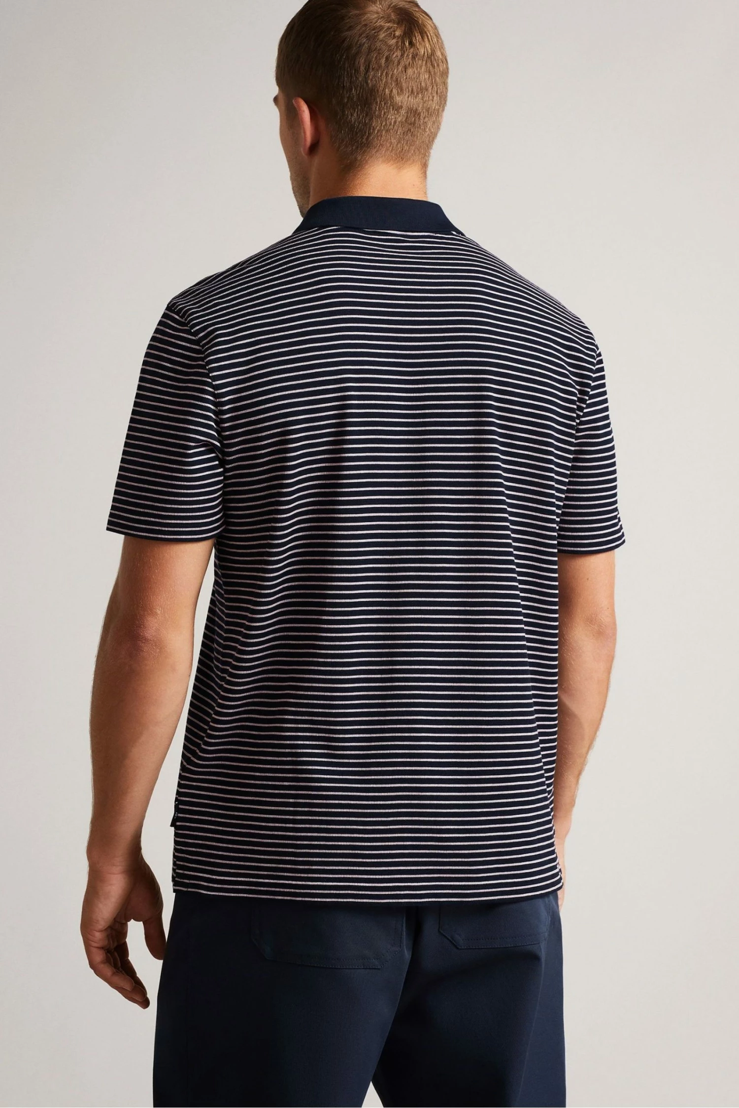 Ted Baker Blue Ravens Short Sleeve Striped Pique Polo Shirt 3 Ted Baker Blue Ravens Short Sleeve Striped Pique Polo Shirt - Image 2