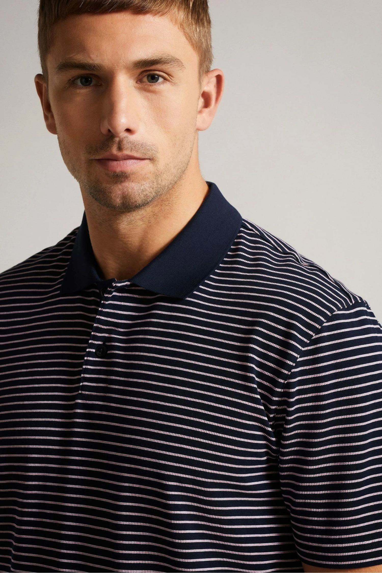 Ted Baker Blue Ravens Short Sleeve Striped Pique Polo Shirt 4 Ted Baker Blue Ravens Short Sleeve Striped Pique Polo Shirt - Image 3