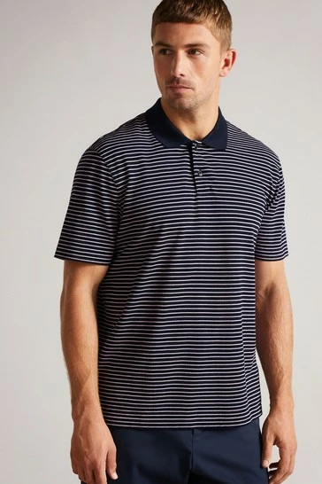 Ted Baker Blue Ravens Short Sleeve Striped Pique Polo Shirt 7 Ted Baker Blue Ravens Short Sleeve Striped Pique Polo Shirt - Image 6