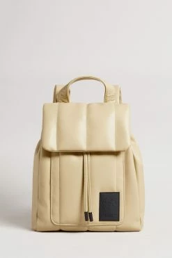 Ted Baker Natural Janiey Pu Vertically Quilted Backpack