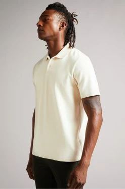 Ted Baker Kelty Natural Short Sleeve Heavy Twill Polo Shirt -tedbaker Shop Online unnamed file 4021