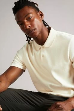 Ted Baker Kelty Natural Short Sleeve Heavy Twill Polo Shirt -tedbaker Shop Online unnamed file 4025
