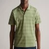 Ted Baker Green Irby Short Sleeve Textured Stripe Polo Shirt -tedbaker Shop Online unnamed file 4038