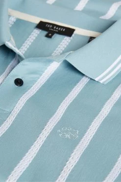 Ted Baker Men's Blue Kimbell Short Sleeve Striped Polo Shirt -tedbaker Shop Online unnamed file 4074