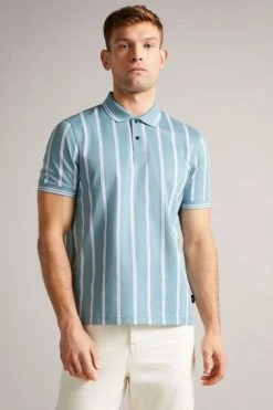 Ted Baker Men's Blue Kimbell Short Sleeve Striped Polo Shirt -tedbaker Shop Online unnamed file 4075