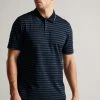 Ted Baker Navy Blue Tildarg Short Sleeve Logo Striped Polo Shirt -tedbaker Shop Online unnamed file 4082