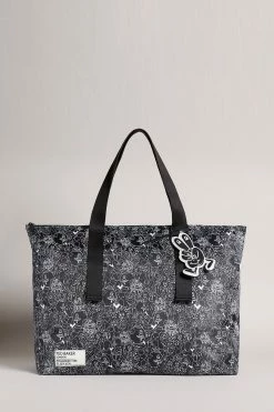 Best Seller 19 Ted Baker Medith Black Scribble Printed Nylon Tote Bag