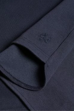 Ted Baker Baddow Navy Blue Long Sleeve Heavy Twill Jersey Polo Shirt -tedbaker Shop Online unnamed file 4124