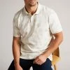 Ted Baker Tyssen Ecru Cream Short Sleeve Flower Jacquard Polo Shirt -tedbaker Shop Online unnamed file 4164