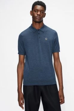 Ted Baker Blue Haworth Ss Knitted Polo Shirt